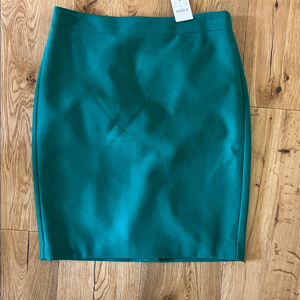 J. Crew Vibrant green/Teal Pencil Skirt